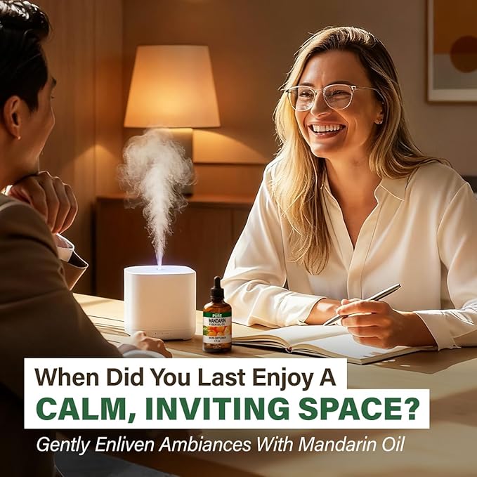 KUKKA Mandarin Essential Oils - 4 Fl Oz - for Hair, Skin, Diffuser, Aromatherapy & DIY Soap Making Scent