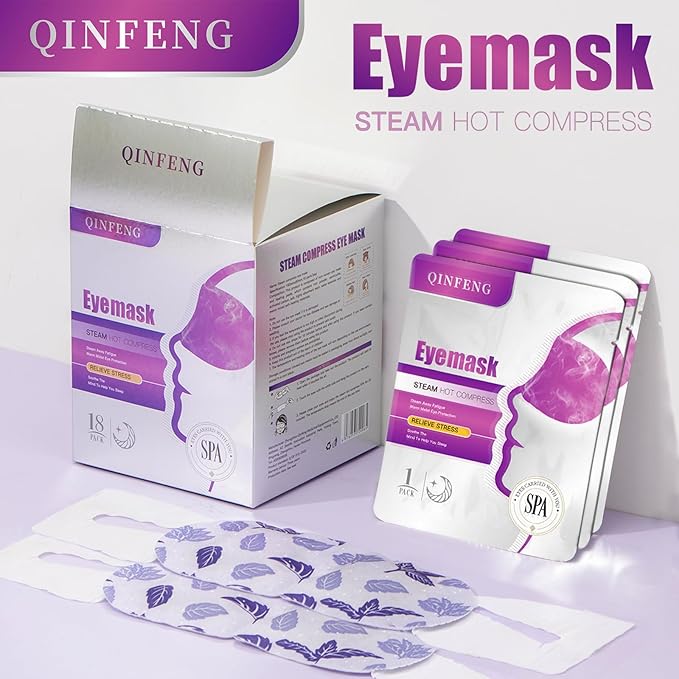 18 Packs Steam Eye Mask for Dry Eyes Self Heating Masks Cornea Care Rest Disposable SPA Warm Compress,Eye Mask for Sleep,Stye Eye Treatment,Reduce Eye Fatigue Travel Essentials(Unscented)