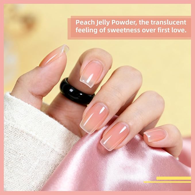 JODSONE 12 PCS Gel Nail Polish Set with Base Coat Top Coat 10 Colors White Pink Nude Jelly Gel Polish Perfect for DIY Nail Art at Home