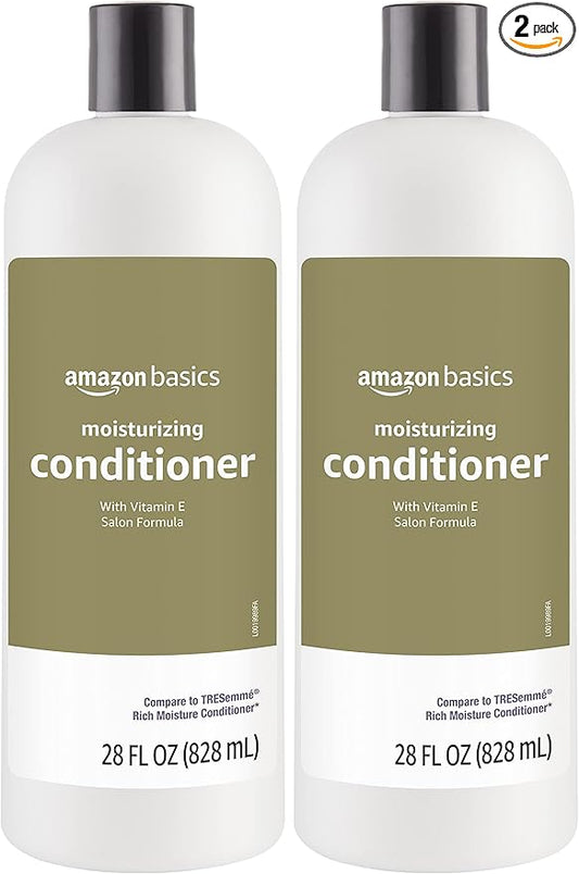 Amazon Basics Conditioner, 28 Fluid Ounce | Moisture Rich | Pack of 2