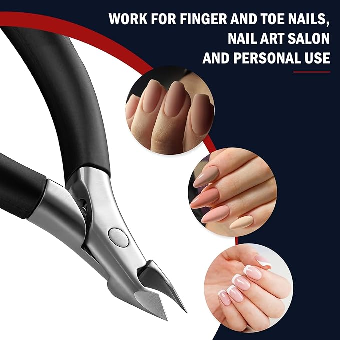 FVION Cuticle Trimmer – Professional Cuticle Nippers, Rubber Coated Handle Manicure Tools – Stainless Steel Cuticle Cutter for Nails (5mm)