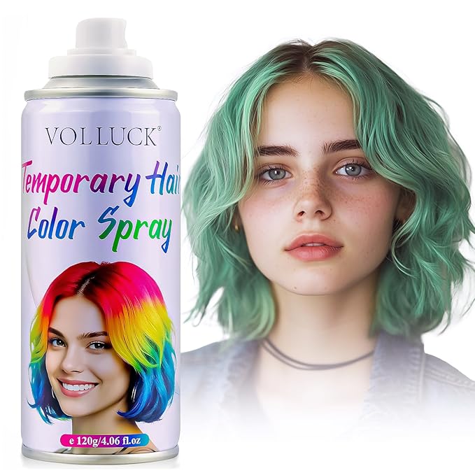 Hair Color Spray, Temporary Hair Dye for Women & Men, Vibrant Colors Hair Wax Gray Hair Cover for Party, Halloween, Cosplay (Emerald Green, 120 ML)