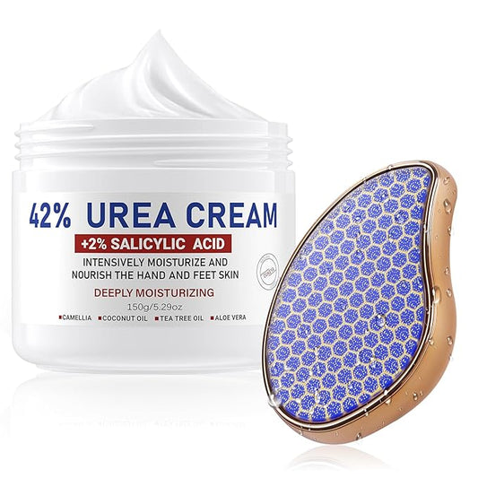 OUKEYA Urea Cream 42 Percent for Foot & Hand Cream with Foot Files for Dry Cracked Urea Lotion for Feet Maximum Strength Foot Cream for Dry Cracked Treatment