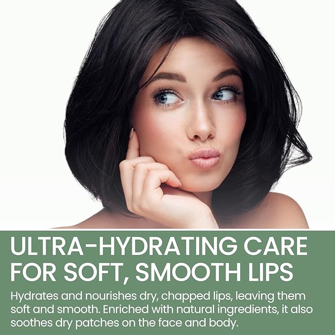 Organic Lip Treatment Balm Ultra Hydrating & Nourishing Care for Dry, Chapped, Cracked Lips & Skin, Visibly Smooths Wrinkles & Fine Lines, Natural Skin Care, 6 Pack Gift Set, Women and Men