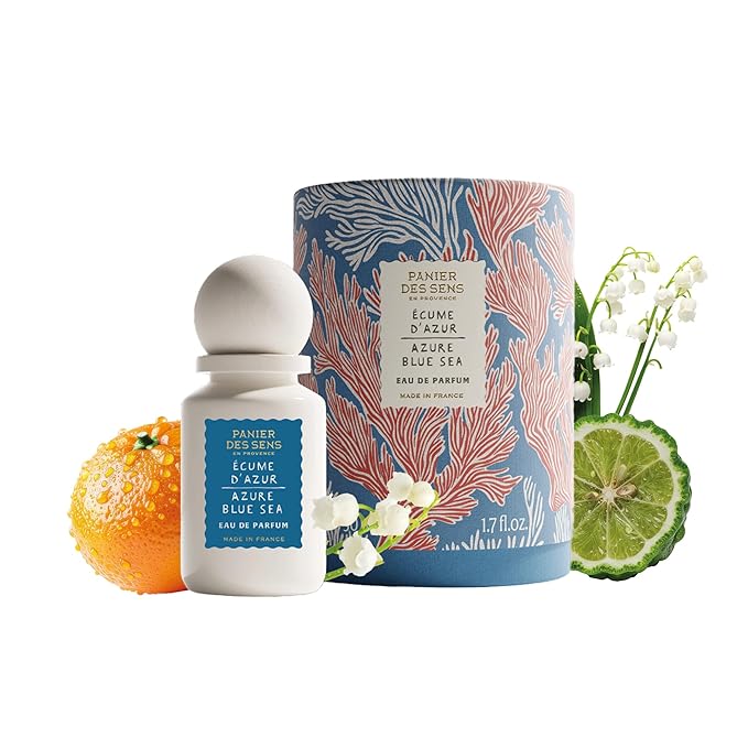 Panier des Sens - Azure Blue Sea Women Perfume 1.7 Floz – Fresh Perfume - Daily Luxury Women's Fragrances - Eau de Parfum Crafted in Grasse, France - Gifts for Her - Elegant Packaging