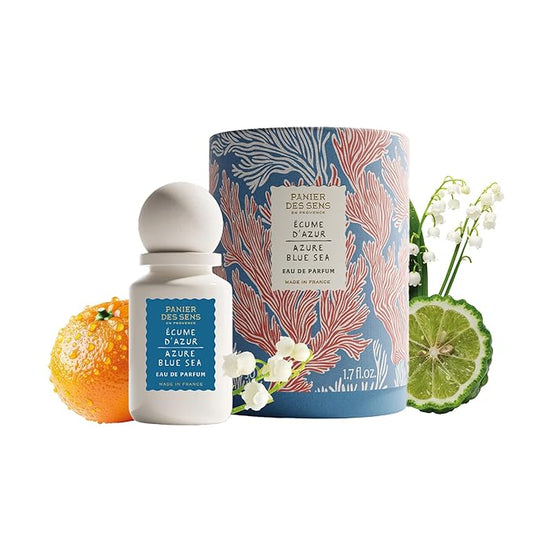 Panier des Sens - Azure Blue Sea Women Perfume 1.7 Floz – Fresh Perfume - Daily Luxury Women's Fragrances - Eau de Parfum Crafted in Grasse, France - Gifts for Her - Elegant Packaging