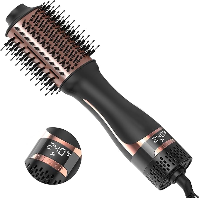 Nicebay Hair Dryer Brush, Blow Dryer Brush for Women Fast Styling, One Step Blowout Brush with Display Screen-Less Frizz, More Shine, Oval Ceramic Barrel, Negative Ion