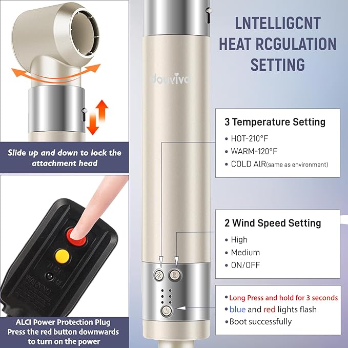 6-in-1 Ionic Hair Dryer Brush, Hot Air Styler 110,000 RPM High-Speed Frizz-Free Auto Wrap Curlers, Blow Dryer Multi Air Styler Wrap for Fast Drying Straightening Volumizing Curling Styling