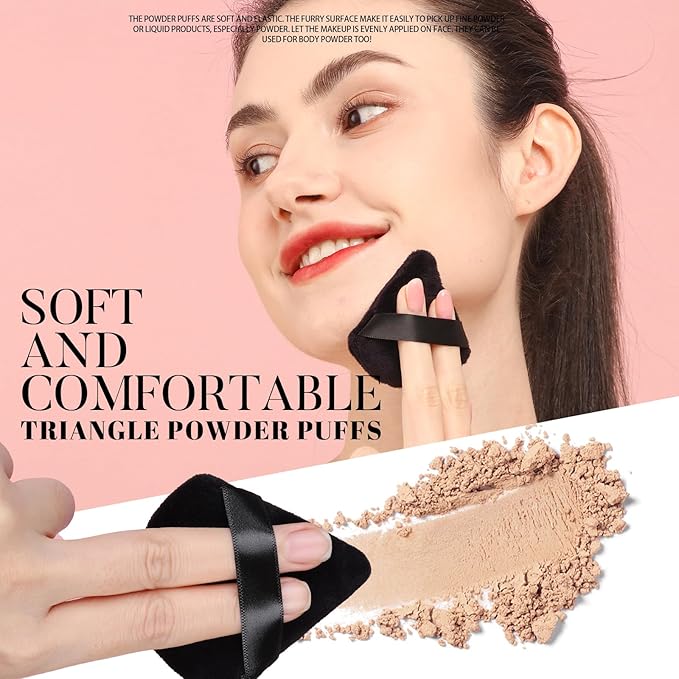 FANDAMEI 15 PCS Makeup Sponge Set, 5 PCS Makeup Sponges, Latex Free Soft Makeup Sponges For Foundation With Container, 10 PCS Triangle Powder Puff, Makeup Puff, For Powder, Cream and Liquid Cosmetic