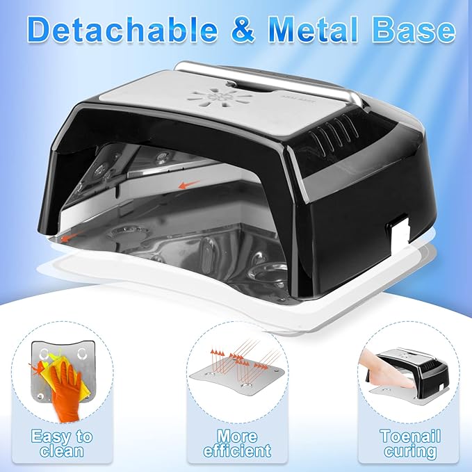 72W Professional UV Led Nail Lamp,Cordless Nail Curing Light for Gel Nails with Fan, IMENE Rechargeable Nail Dryer with Portable Handle Perfect for Salon Home Nail Art(Black)