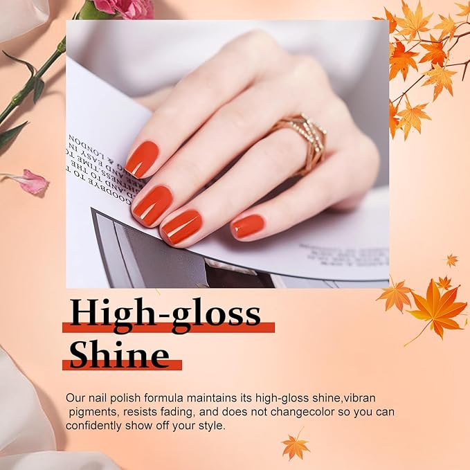 Major Dijit Quick Dry Nail Polish Pumpkin Orange Summer Nail Lacquer for Nail Art Cruelty-Free Regular Nail Polish 0.41 fl oz.