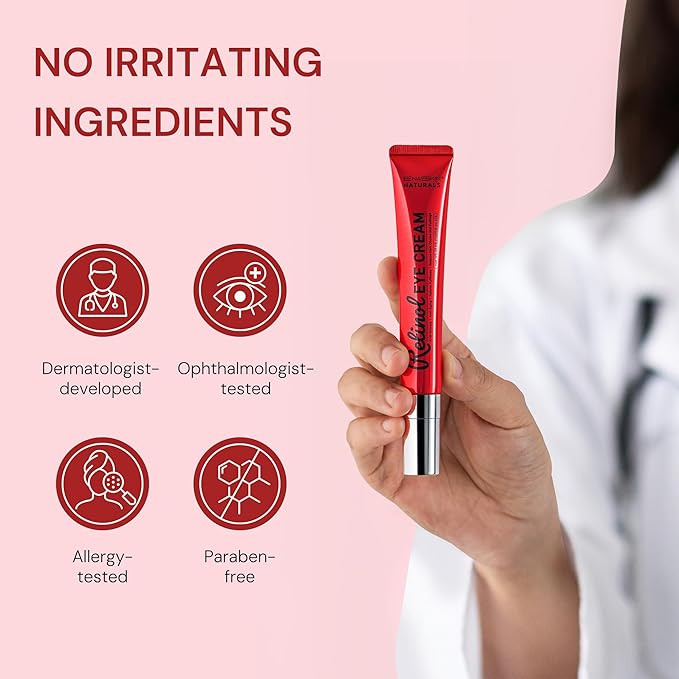 EnaSkin Retinol Anti-Aging Eye Cream: Instant Under Eye Bags Treatment & Rapid Wrinkle Repair - Tightening & Reduce Puffiness for Women, Day & Night, 0.85 fl.oz