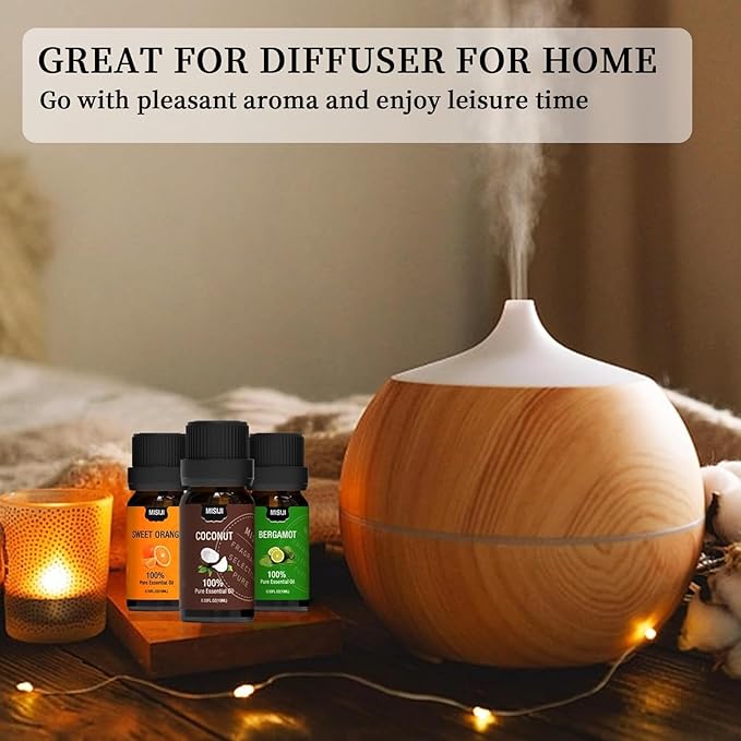 Essential Oils for Diffuser for Home,Diffuser Oils Scents for Aromatherapy,Laundry,Candle&Soap Making,Humidifiers,Fruit Scents