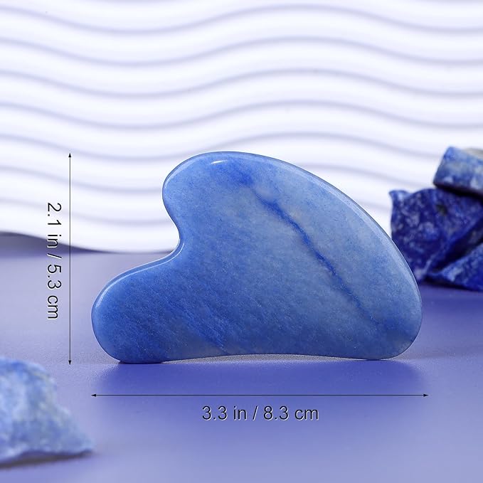 rosenice Gua Sha Facial Tools Guasha Tool Gua Sha Jade Stone for Face Skincare Facial Body Tensions Reduce Puffiness Festive Present Blue