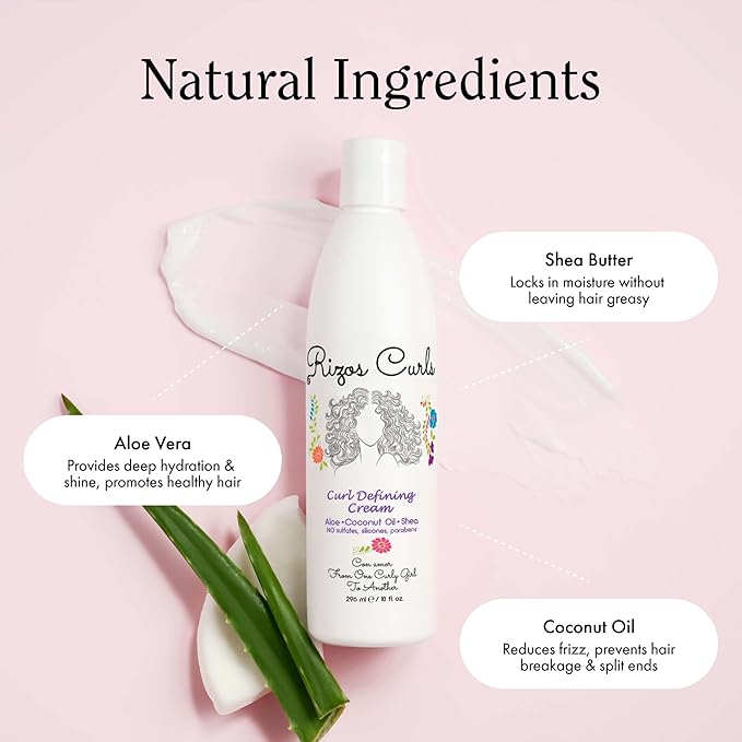 Rizos Curls Trio Bundle, Hydrating Shampoo & Deep Conditioner & Curl Cream Bundle, Gently Cleanse and Hydrate Curly Hair, Style & Define Curls for Frizz Free Volume, For All Curl Patterns 2a - 4c