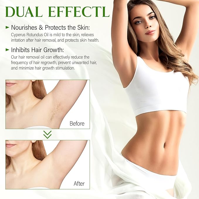 Cyperus Rotundus Oil,Cyprus Rotundus Oil for Hair Removal,Cyperus Oi-l Natural, Soothing and Gentle,Reducing Body Hair Growth,Smooth Skin & Hair Removal,60ml (2pcs)