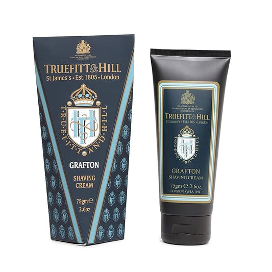 Truefitt & Hill Shaving Cream Tube - Grafton - Premium Glycerin-Based Lather, Smooth Glide, and Hydration for a Luxurious Shave - 2.65 oz.