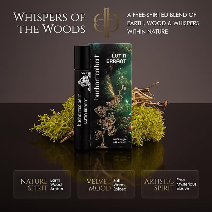 Lutin Errant Fragrance 10mL – Niche Eau de Parfum – Dry Woods, Coconut & Amber Perfume for Men & Women with White Musk & an Earthy Mushroom Heart