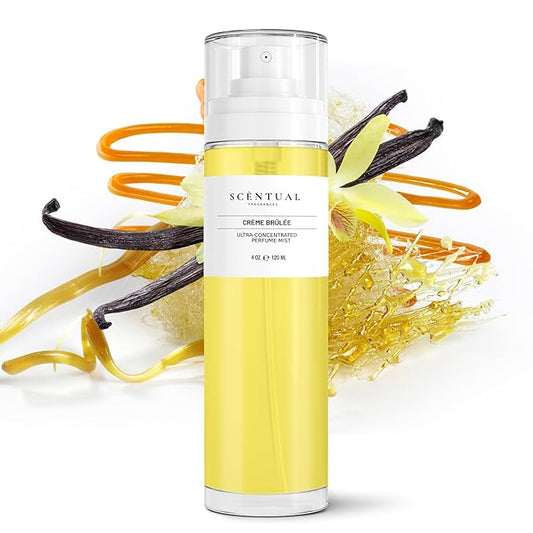 Ultra-Concentrated Hair & Body Perfume Mist, Long Lasting Women's Fragrance, Gourmand Perfumes for Women, Vegan and Cruelty Free (Crème Brûlée)