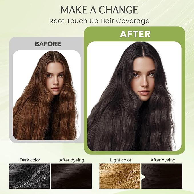 Hair Dye Shampoo 3 in 1, Instant Natural Hair Color Shampoo Hair Dye for Women & Men Black Tea, Root Touch Up & Easy To Use & Lasts 3-4 Weeks & All Hair Types, 16.9 fl.oz