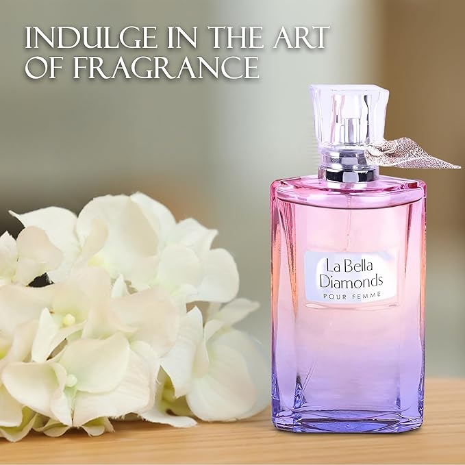 La Bella Diamond Women's Perfume, Gift for Her, Fragrance Gift for Women, Eau De Parfum Spray, Floral & Sweet Scent Beautiful Bottle 100ML for Work Days(2 Pack)