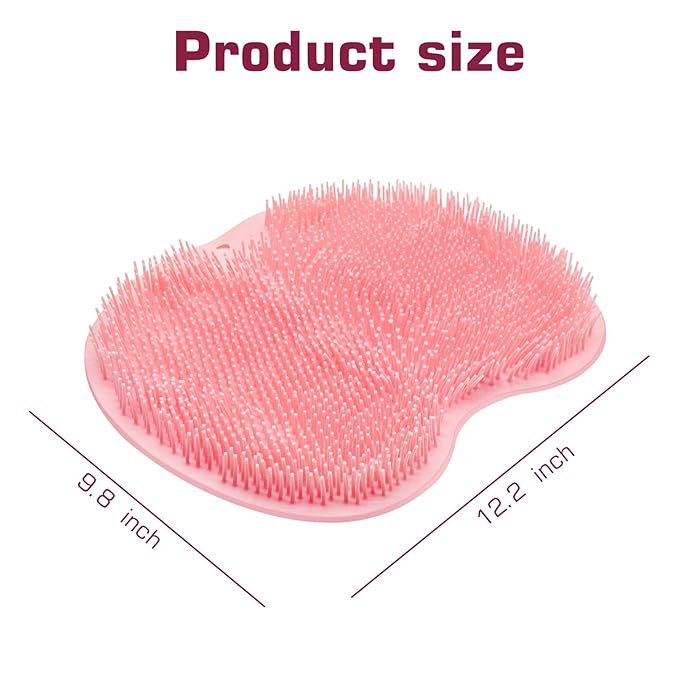 Shower Foot Scrubber Mat Back Washer Back Exfoliating Bath Wash Pad Wall Mounted Slip Suction Cups Foot Scrubber for Use in Shower Cups Foot Cleaner for Men and Women