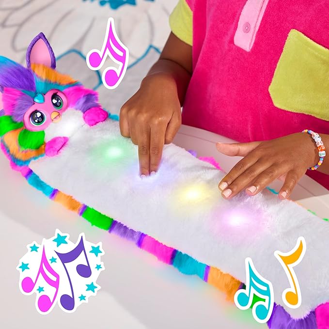FURBY DJ Interactive Toy, Neon Star, Snuggly Electronic Plush, Music, Lights, Motion, & Games, Speaks English & Furbish, 32 in Long, 6+ Years (Amazon Exclusive)
