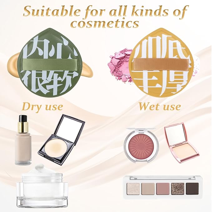 4 Pcs Makeup Sponge Makeup Flat Puffs for Foundation Concealer and Teardrop Setting Powder Beauty Blender Sponge for Liquid Foundation Cream Powder