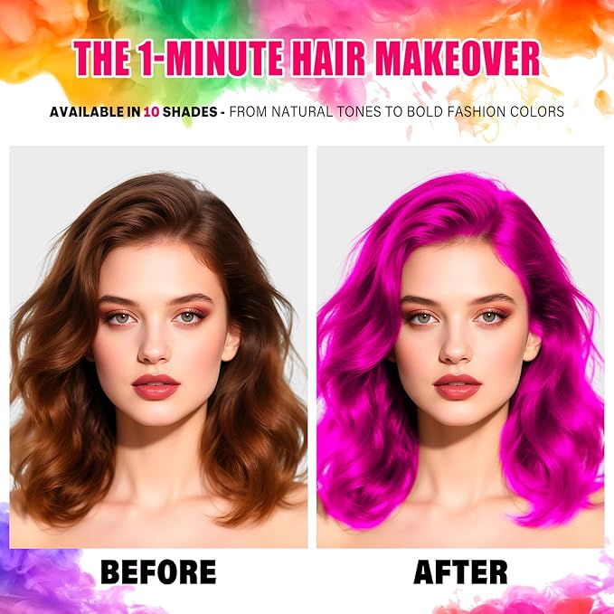 Acomler Pink Hair Spray Temporary Hair Color Spray for Kids Women Men, One-Day Hair Color Wax, Washable Temporary Hair Dye for Cosplay, Party, Christmas, Halloween, Crazy Hair Day (Pink, 4.06oz)