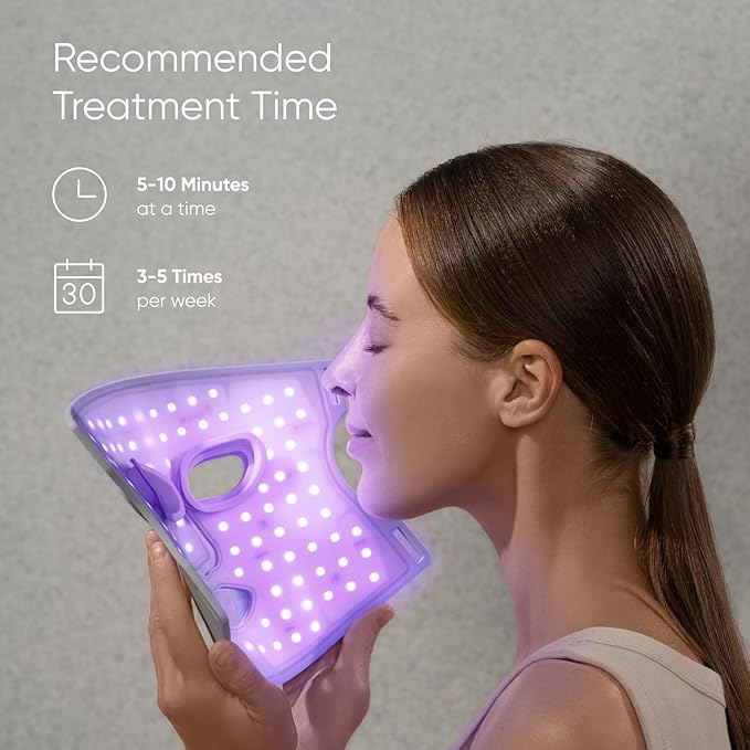 Nanoleaf FDA-Cleared LED Face Mask with 7 Light Therapy Modes - Professional Red, Blue & NIR Light Treatment Device for Wrinkles, Acne & Skin Rejuvenation - 432 LEDs, Rechargeable