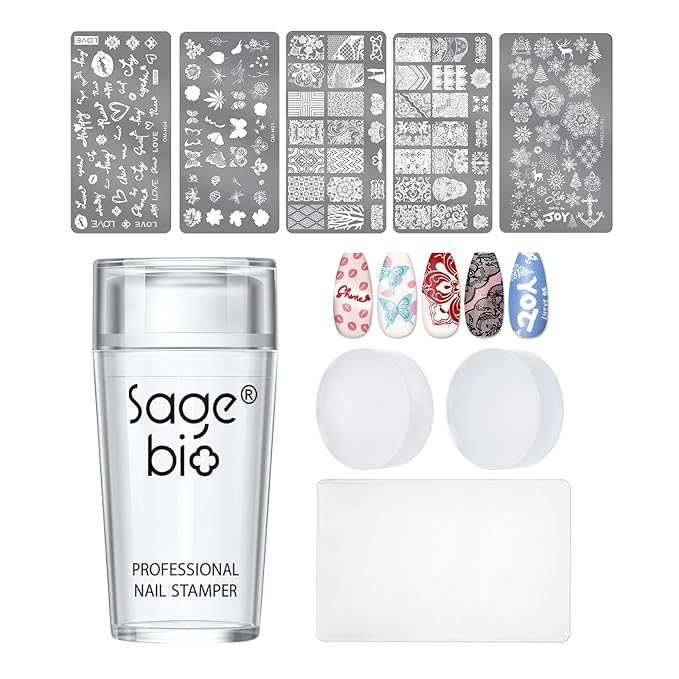 Nail Art Stamper Clear Silicone Nails Stamping Jelly with Scraper Transparent Visible Body DIY Manicure Nail Art Tool C