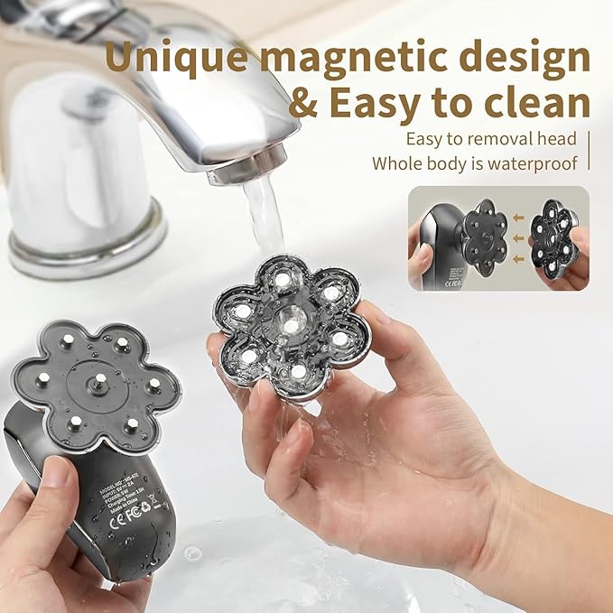 SHPAVVER Head Shavers for Bald Men: 5-in-1 Electric Razor - IPX7 Waterproof Shaving Grooming Kit for Balder - Turbo Speed & Precision Blades (Gray Black)