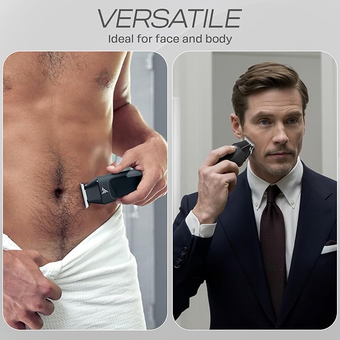 HUMMINGBIRD MK1 Compact Trimmer – Portable Electric Beard & Body Hair Trimmer for Men, Cordless USB-C Rechargeable, Face & Body Groomer, Travel Shaver, Travel Pouch, Great Gifts for Men, Dad, Husband