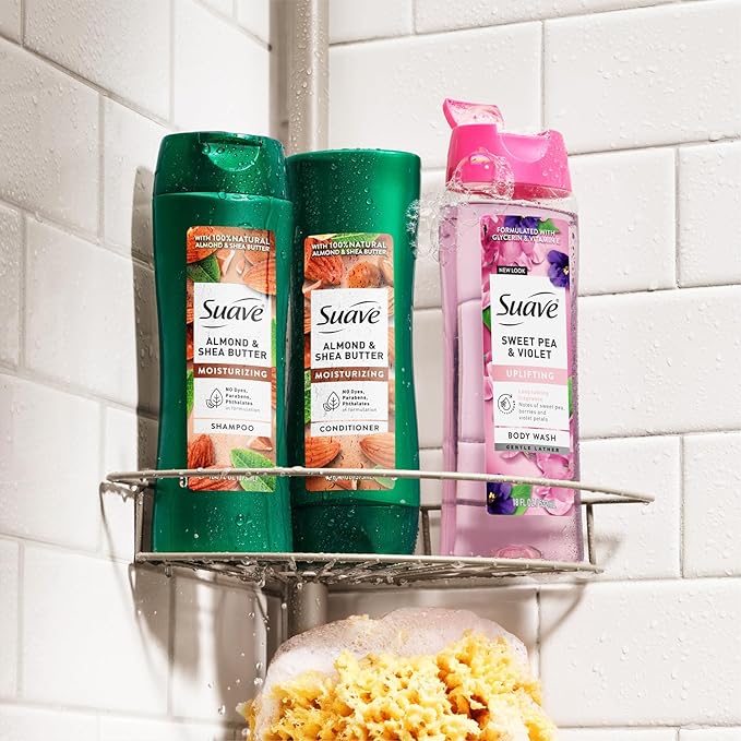 Suave Almond Shea Butter Moisturizing Conditioner 2-Size Bundle, Nourishes & Replenishes Dry, Damaged Hair