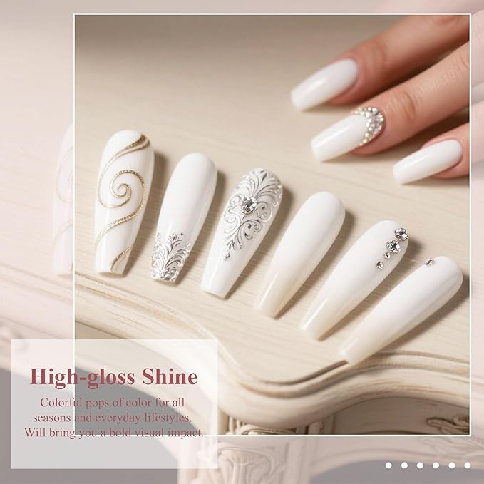 Artdone Gel Nail Polish Hema-free Solid Color White For All Seasons Neutral Soak Off LED Lamp Needed For Manicure Nail Art