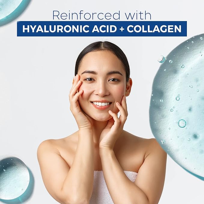 Hyaluronic & Collagen Sheet Face Mask - Skin Firming, Anti-Aging, Moisturizing & Plumping - Dermatologist Tested Korean Skincare - Clean Beauty, Cruelty-Free - 5 Masks