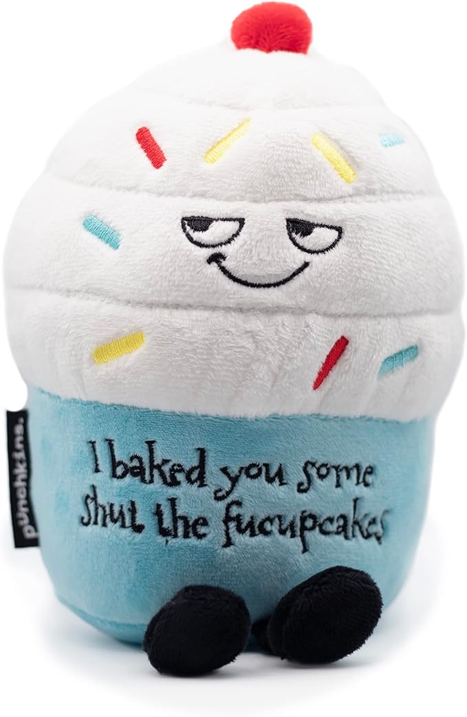 Punchkins Cupcake Plushie - I Baked You Some Cupcakes Funny Cupcake Plush, Sarcastic & Sassy Food Plush Toy for Gifting