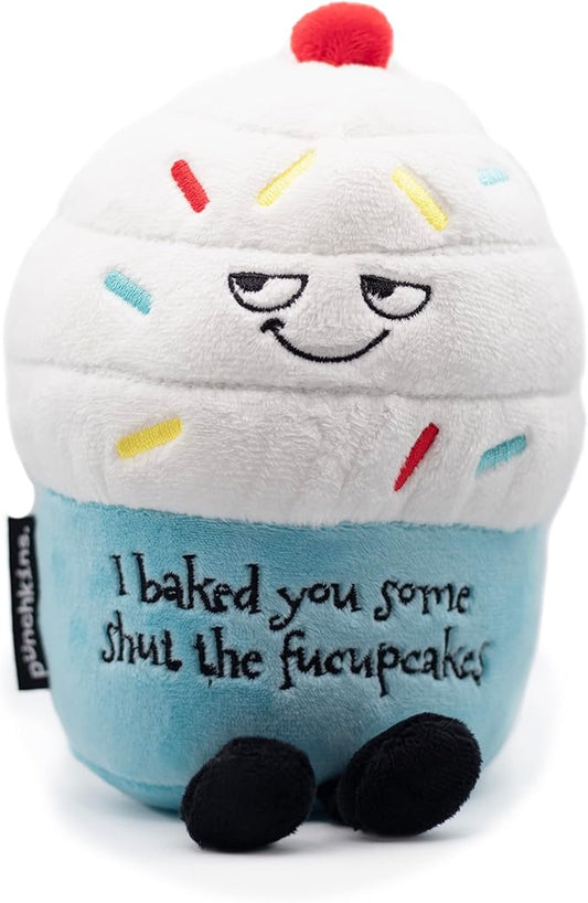 Punchkins Cupcake Plushie - I Baked You Some Cupcakes Funny Cupcake Plush, Sarcastic & Sassy Food Plush Toy for Gifting