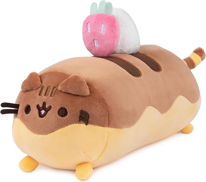 GUND Pusheen Éclair Squisheen Plush, Stuffed Animal for Ages 8 and Up, Brown/Yellow, 11”