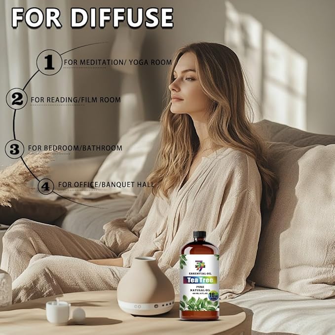 Tea Tree Essential Oil (16 oz / 480 ml) – Coconut Oils for diffusers, humidifiers, Home Baths, Cleaning Products, Yoga, DIY Soaps and DIY Scented Candles