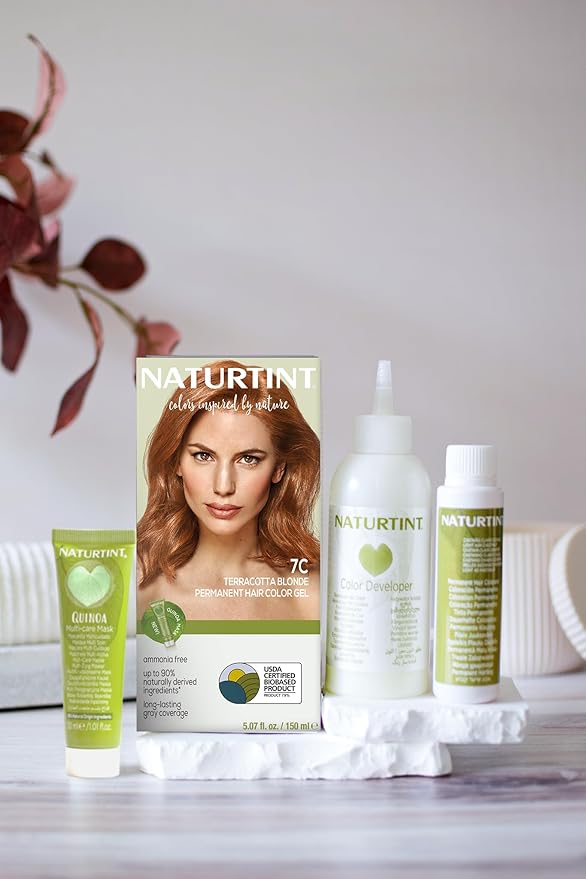 Naturtint 7C Terracotta Blonde Permanent Hair Color (Pack of 6), Ammonia Free, Vegan, Cruelty Free, up to 100% Gray Coverage, Long Lasting Results (Packaging may vary)