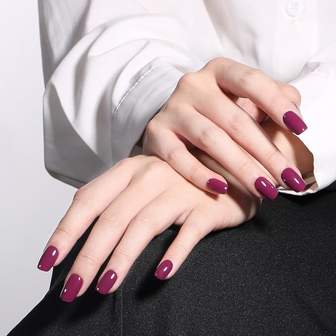 MAYCHAO 15ML Vino Red Gel Nail Polish 1Pc Claret-Red Nail Polish Soak Off UV LED Nail Gel Polish Nail Art Starter Manicure Salon DIY at Home, 0.5 OZ