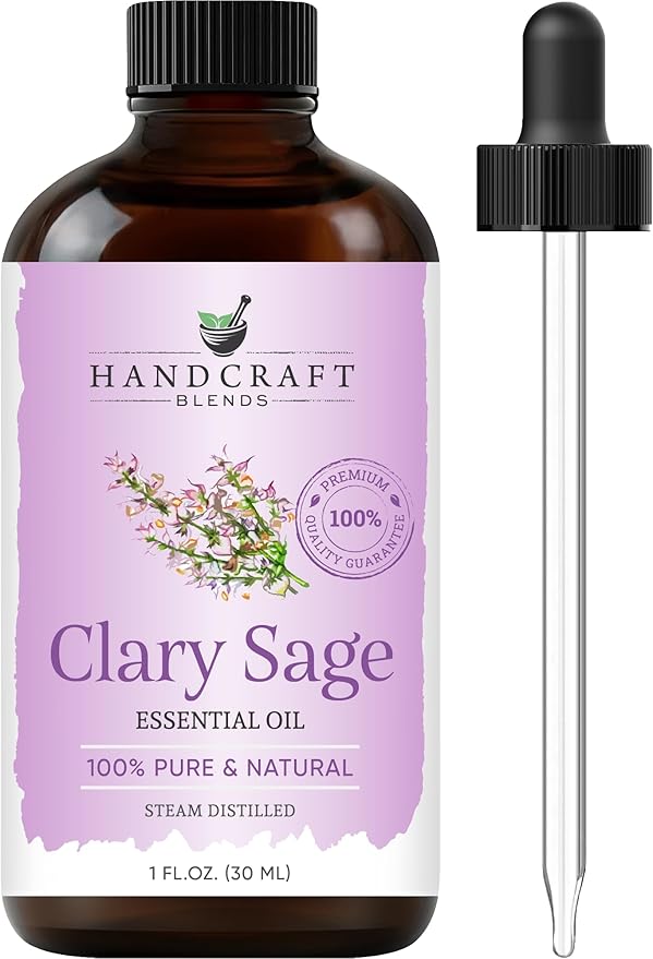 Handcraft Blends Clary Sage Essential Oil – 1 Fl Oz – 100% Pure and Natural – Premium Grade Essential Oil for Diffuser and Aromatherapy, Skin, Massage, Candle and Soap Making Fragrance