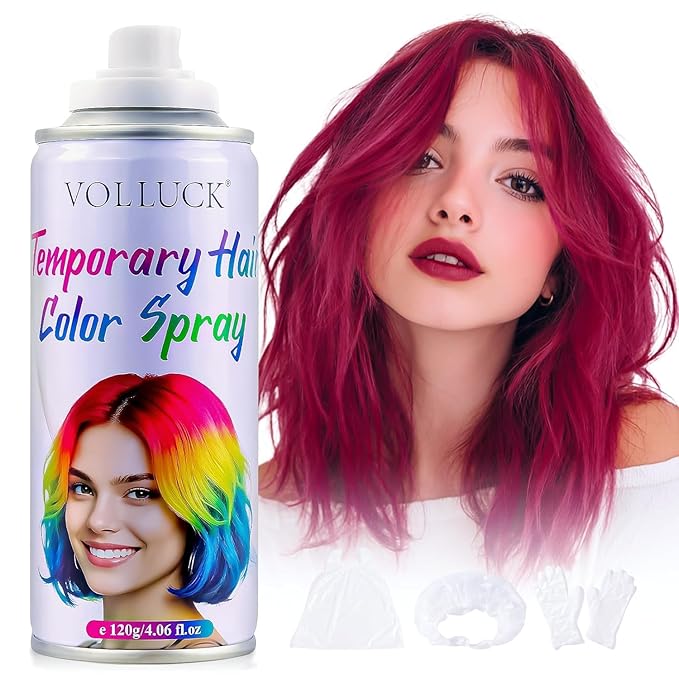Hair Color Spray, Temporary Hair Dye for Women & Men, Vibrant Colors Hair Wax Gray Hair Cover for Party, Halloween, Cosplay (Hot Pink, 120 ML)