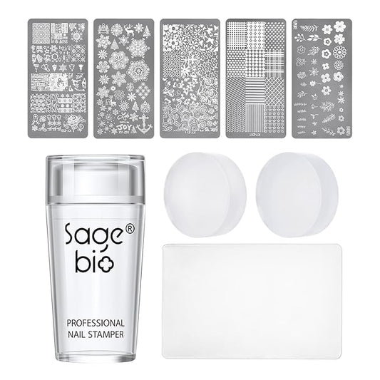 Nail Art Stamper Clear Silicone Nails Stamping Jelly with Scraper Transparent Visible Body DIY Manicure Nail Art Tool A