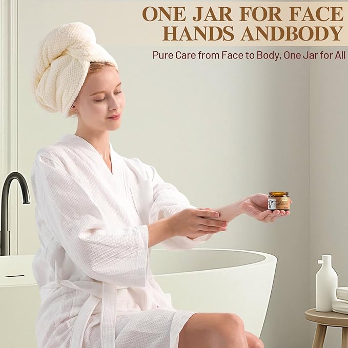 Organic Beef Tallow Honey Balm, Handmade Moisturizer Beef Tallow for Face and Body, Grass Fed Beef Tallow for Dry Skin, Pure Natural Cream with White Tea Scent, 2.1oz