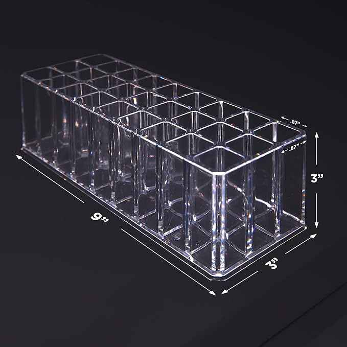 FAJ Eyeshadow Palette Lipgloss Organizers, Acrylic Makeup Holder for Vanity, Drawer Storage, Cosmetics Pallets Countertop Clear Storage (27 spaces)
