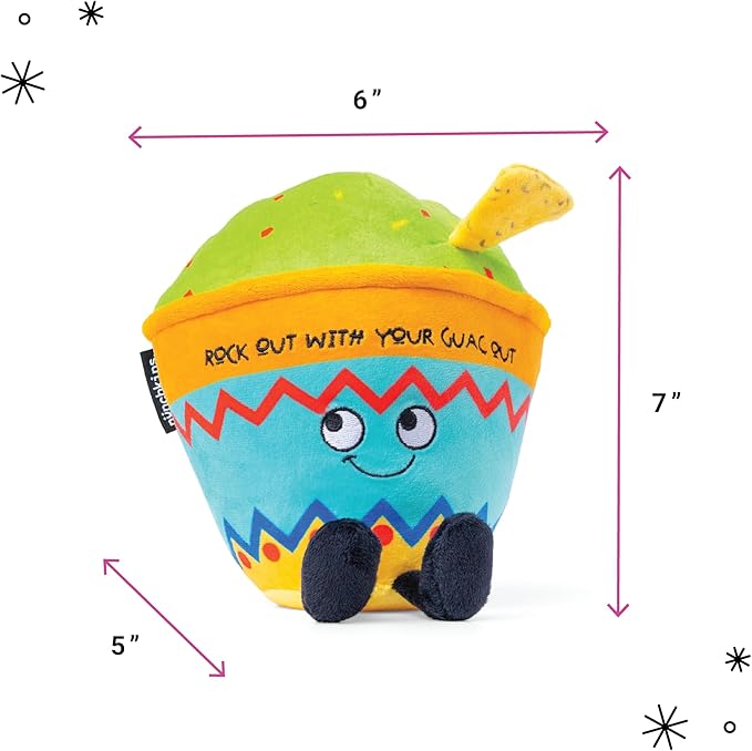 Punchkins Guacamole Plushie - Rock Out with Your Guac Out Cute Guacamole Plush, Gift for Avacado Lovers, Food Plush Toy for Gifting