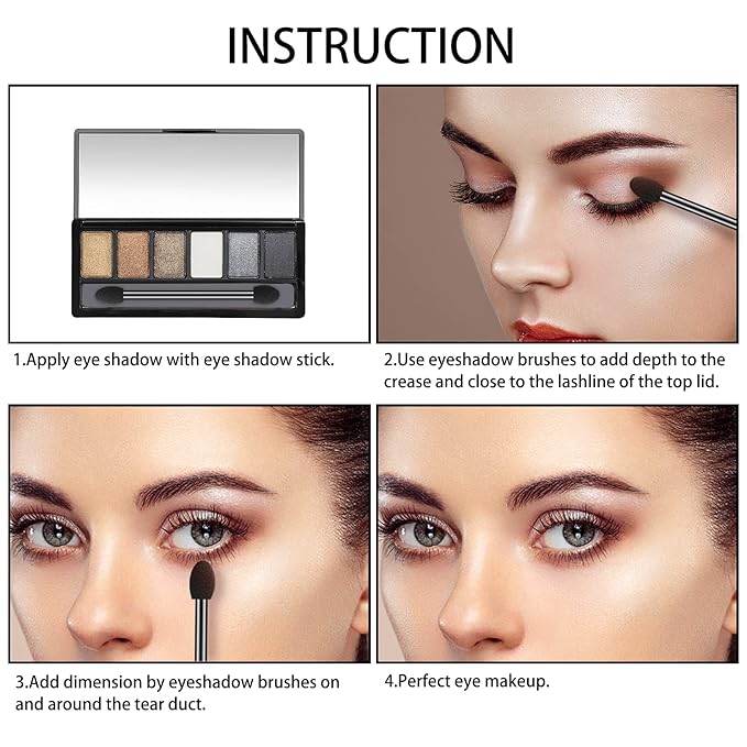 Ponpon 200Pcs Eyeshadow Applicators Dual Sides Eye Sponge Applicators Disposable Eyeshadow Brush for Girls Lady Women Makeup