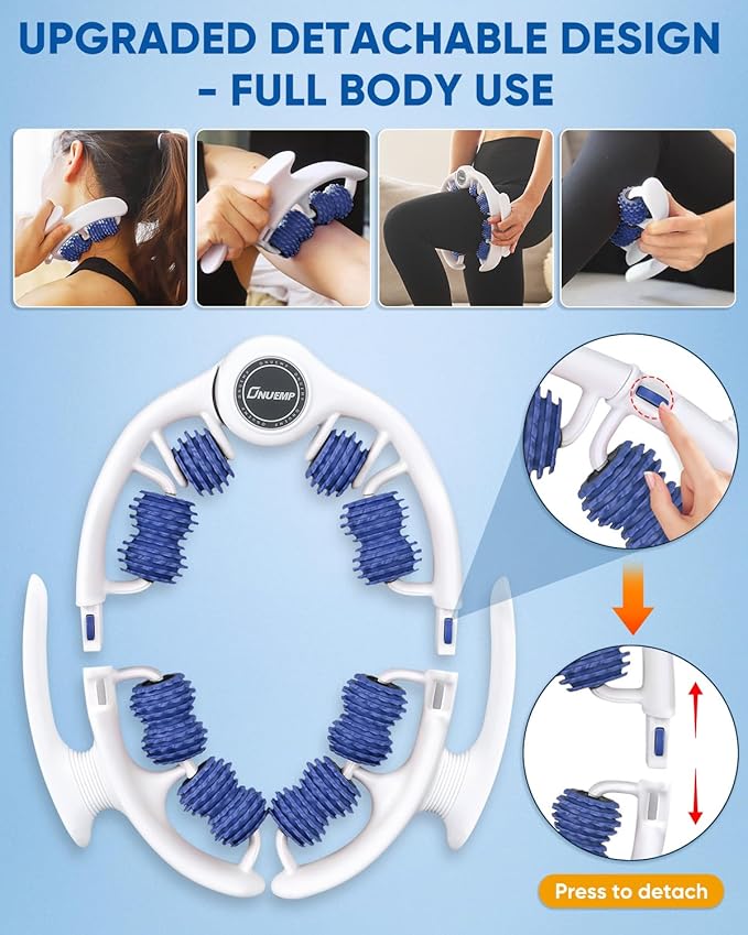 ONUEMP Cellulite Massage Tool, Lymphatic Drainage Cellulite Remover for Legs, Muscle Roller Fascia Massage - Body Sculpting, Lipedema Massagers, Celulitis Reduccion, Deep Tissue Pain Relief, Blue